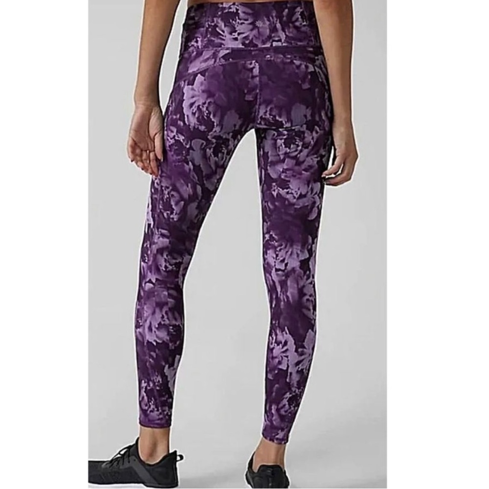 Athleta Rainier Printed Purple Leggings — 2X — like new